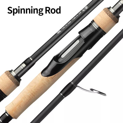 Adjustable carbon fishing rod with straight handle for freshwater fishing