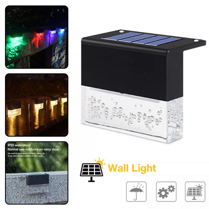 Waterproof RGB LED Solar Step Fence Light for outdoor decoration and illumination