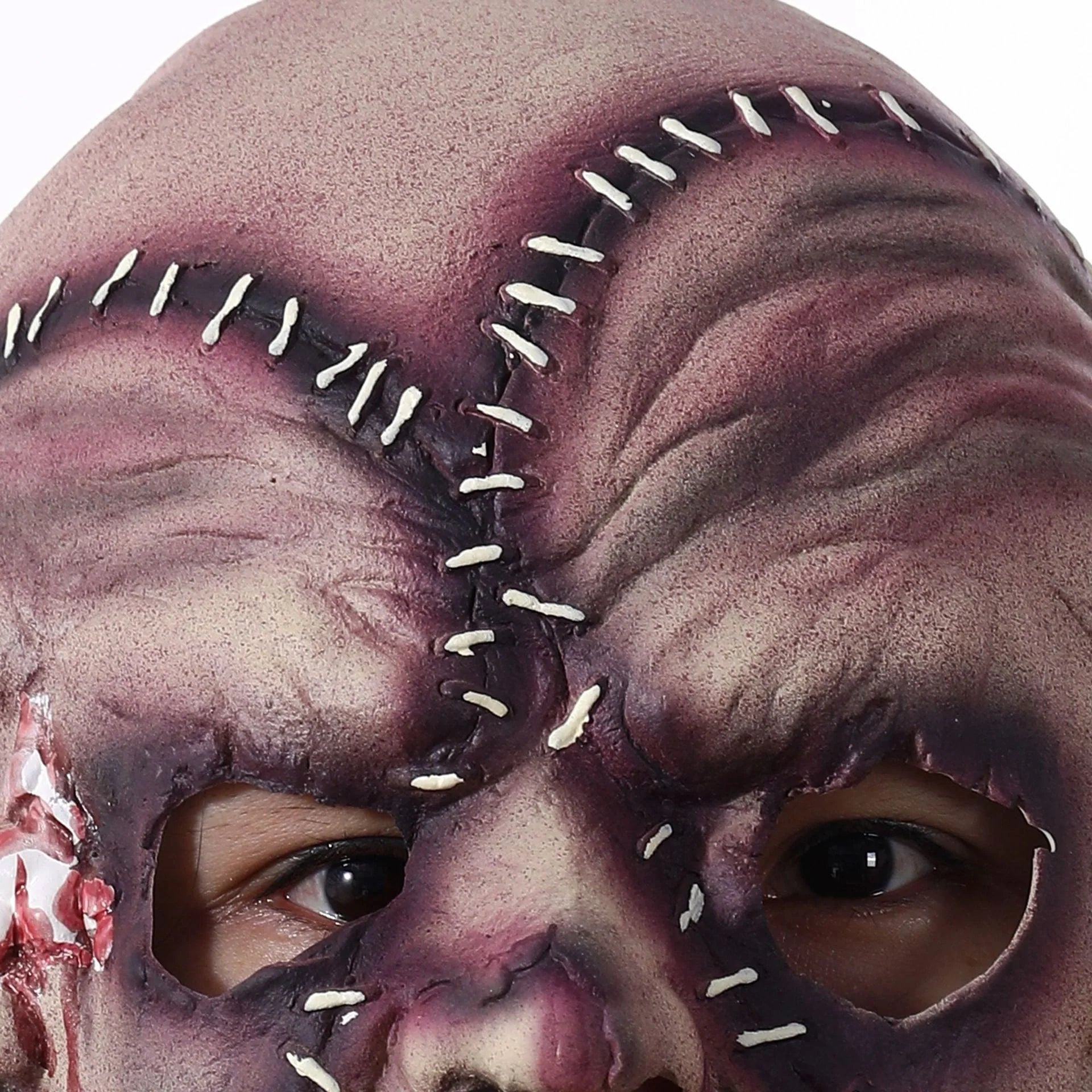 Halloween Three-sided Grimace Horror Mask made from 100% natural latex