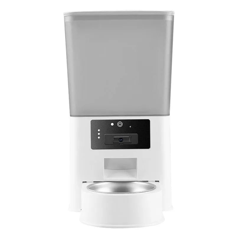 Intelligent pet feeder with stainless steel bowl and 5L capacity for dogs and cats