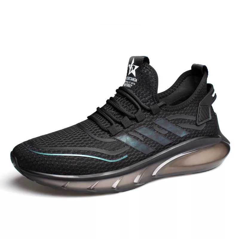 Men's breathable fly woven sports casual shoes with shock absorption