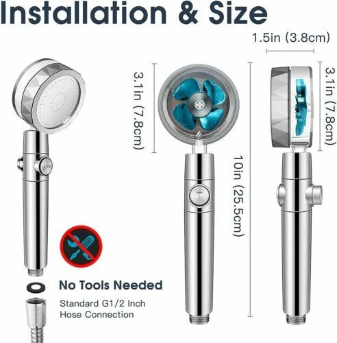 High-Pressure Minimalist Shower Head with Water-Saving Technology