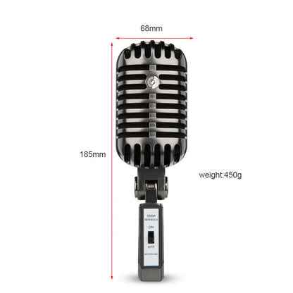 Retro condenser microphone in FG2 colour with cardioid design for wireless karaoke and recording