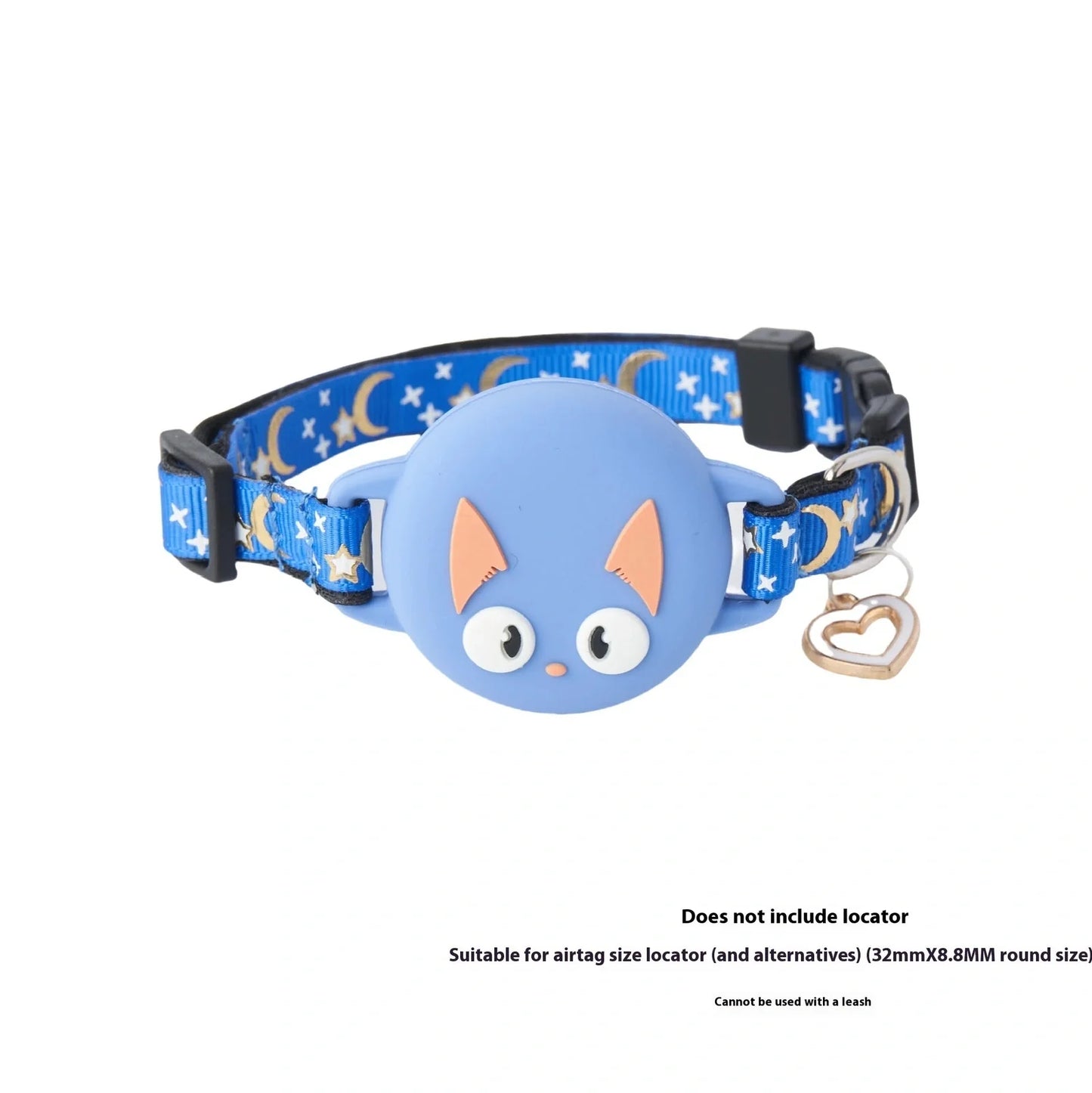 Adjustable AirTag cat collar with plastic protective case in pink, blue, light green, and black colour options