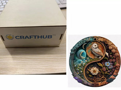 Animal Puzzle Craft Hub A3 Size Wooden Box for puzzle storage and organization