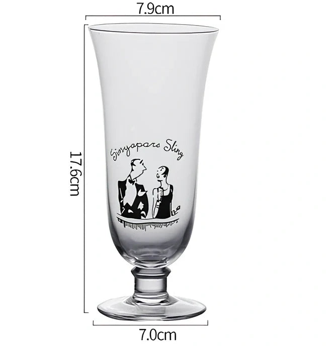 Creative transparent lead-free glass cup with seamless flat base for cocktails, 210ml capacity