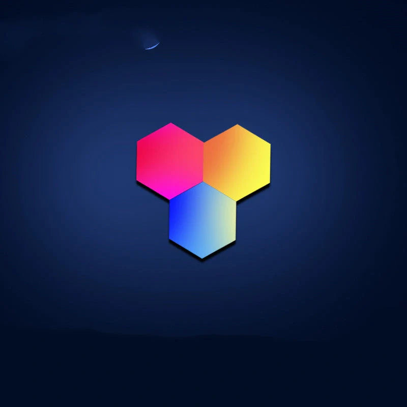 Smart Quantum Light Induction Honeycomb Wall Lamp with vibrant color-changing effects