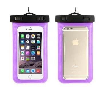 AQUA-ONE waterproof phone pouch showing PVC construction and touchscreen access with 30M waterproof rating