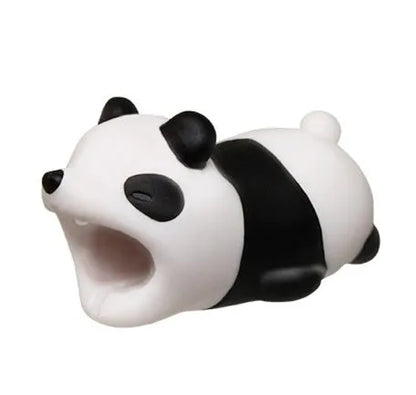 Silicone animal-shaped cable protector for Apple iPhone lightning charging cable.