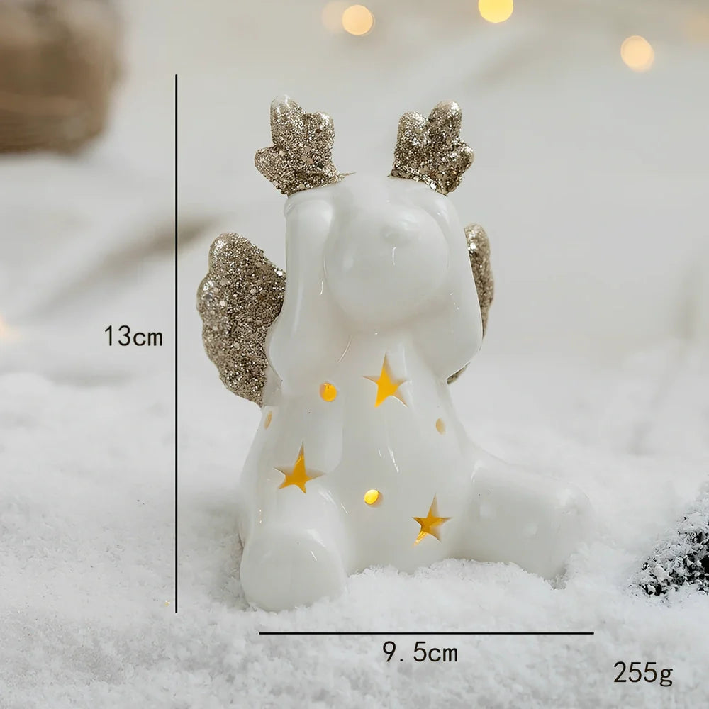 Cloth Christmas decoration models including battery-powered old man and tree for table and window use, 10-20cm height