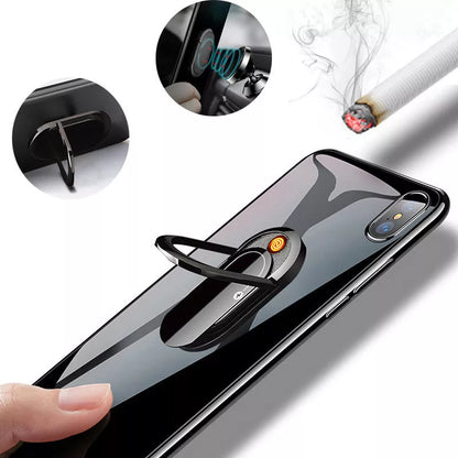 USB plasma lighter with mobile phone holder in multiple colors