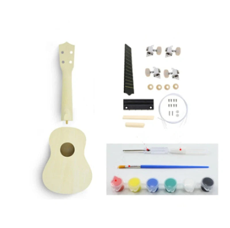 Hand-painted cherry blossom ukulele for beginners, 21 inches, basswood construction