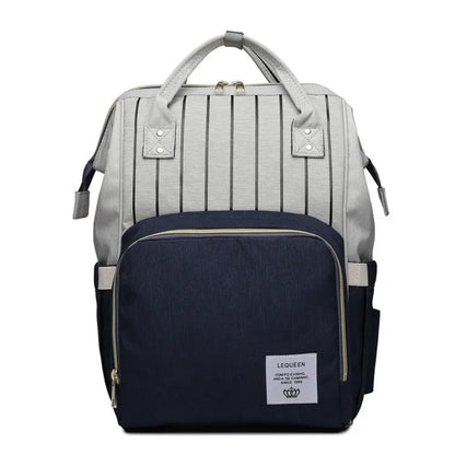 Oxford maternity nappy bag with 16-20L capacity, anti-theft design, bottle area, and multiple colour options