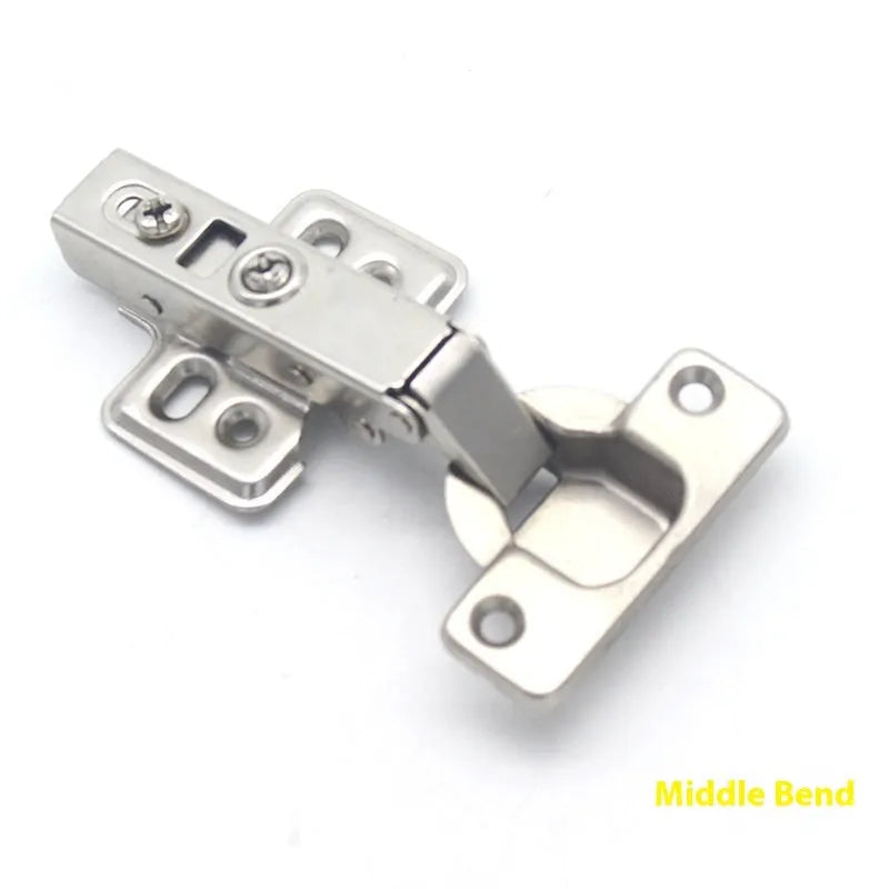 761 cold rolled steel hydraulic hinge with nickel plating showing three bend specifications for cabinet doors