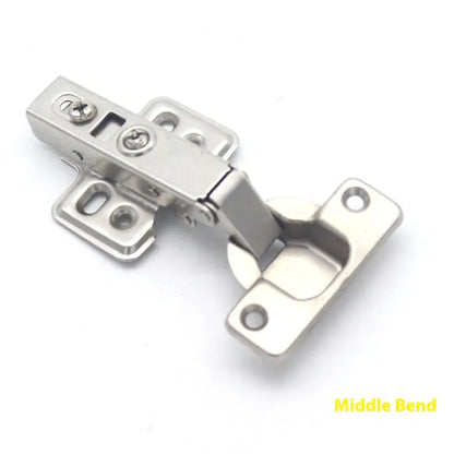 761 cold rolled steel hydraulic hinge with nickel plating showing three bend specifications for cabinet doors