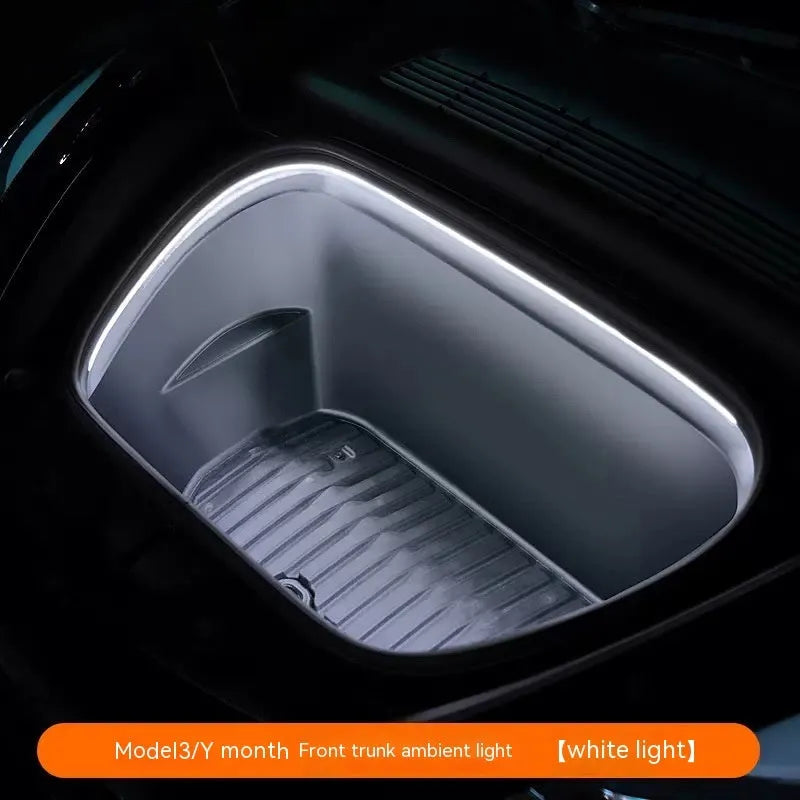 Tesla Model 3 and Y front ambient lighting kit with soft silicone LED strip in three colour options
