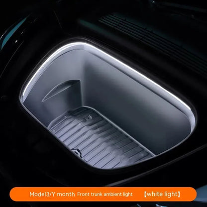Tesla Model 3 and Y front ambient lighting kit with soft silicone LED strip in three colour options
