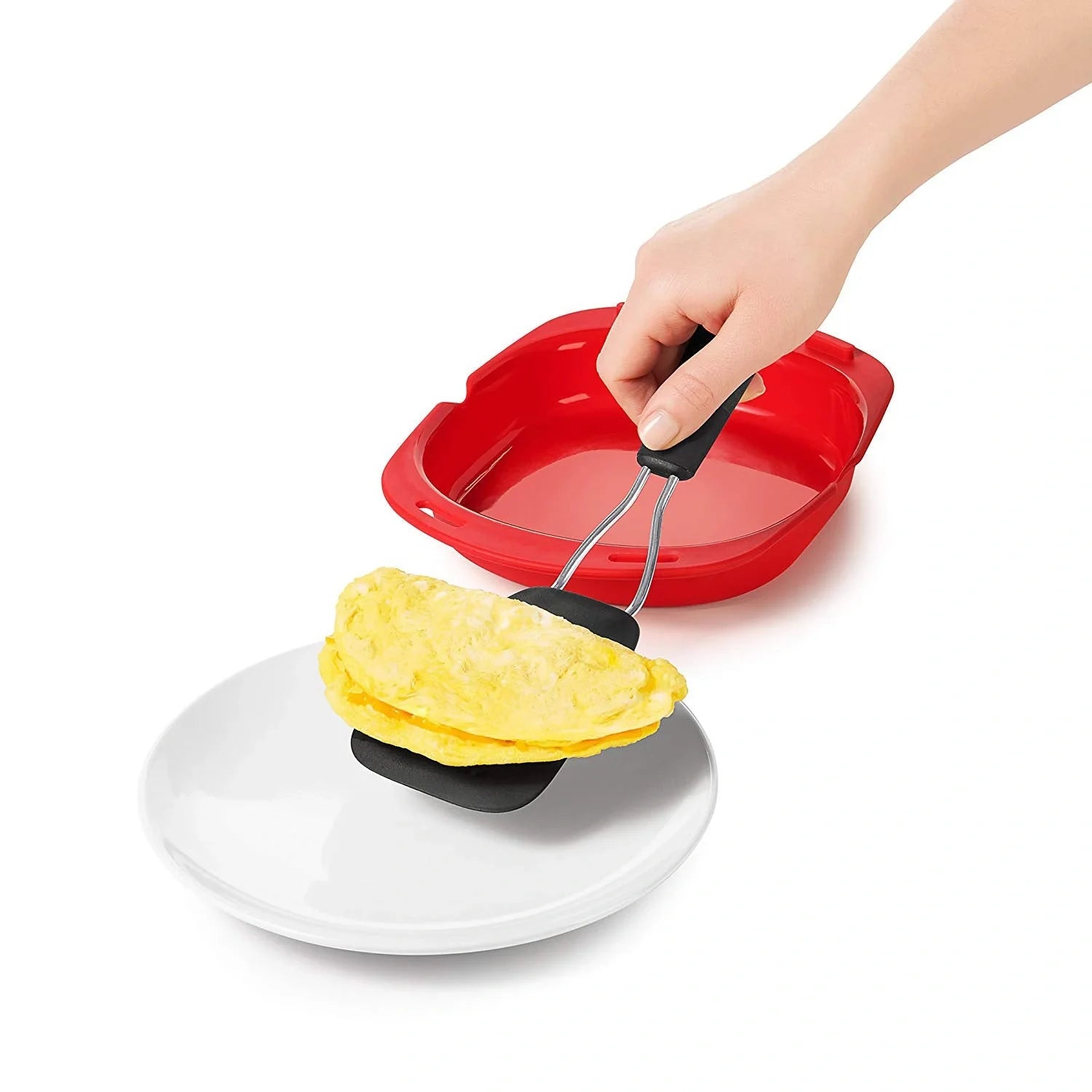Red Microwave Silicone Omelette Maker for quick, healthy breakfasts