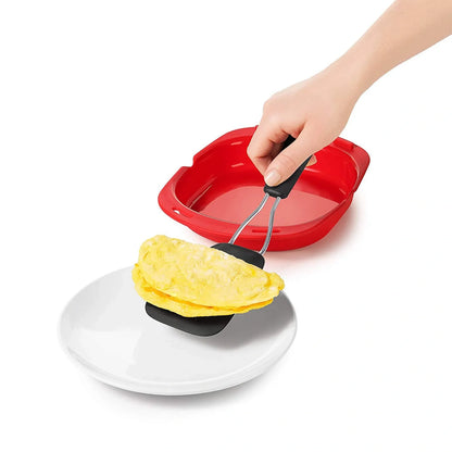 Red Microwave Silicone Omelette Maker for quick, healthy breakfasts