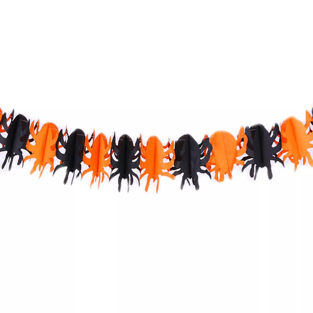 Halloween Paper Pull Flower decoration with yellow and black squash garland design