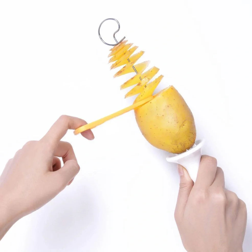 Potato manual cutter with stainless steel blade and ABS resin handle for slicing vegetables