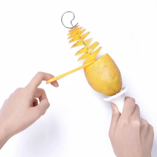 Potato manual cutter with stainless steel blade and ABS resin handle for slicing vegetables