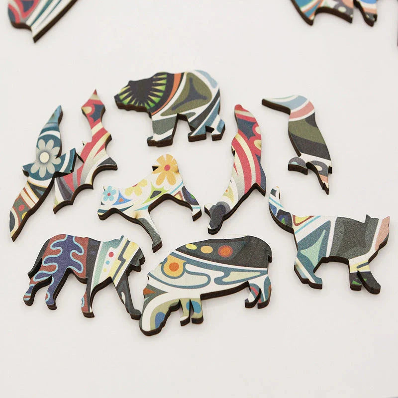 Enchanting handcrafted wooden puzzle featuring nature-inspired designs and promoting mindfulness, concentration, and problem-solving skills