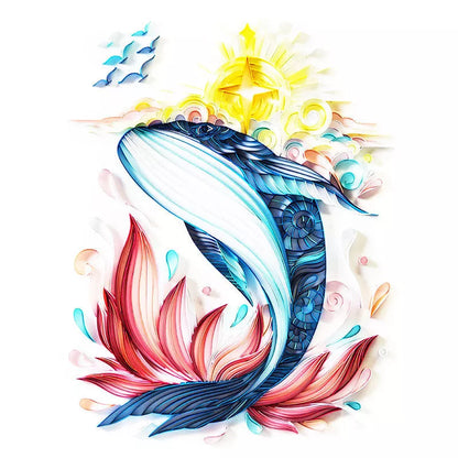 Handmade quilted paper painting set with animal themes and crafting tools