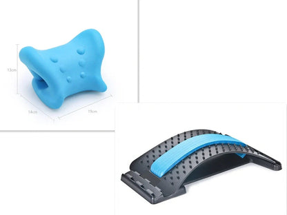 Magnetic cervical pillow with snail shape design showing six-point traction system and 13cm support height