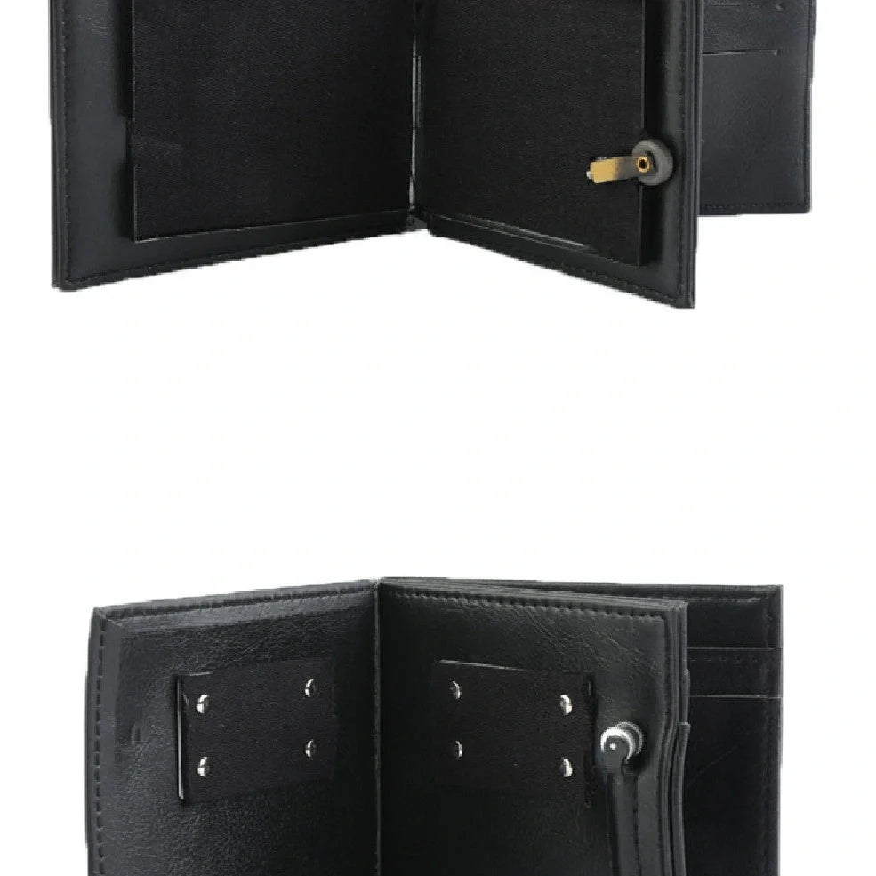 Leather magic wallet measuring 11.5x10cm with dual-colour areas for performance deception