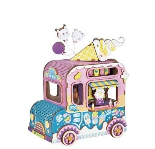 DIY 3D Kitty Ballet Wooden Puzzle with Moveable Music Box