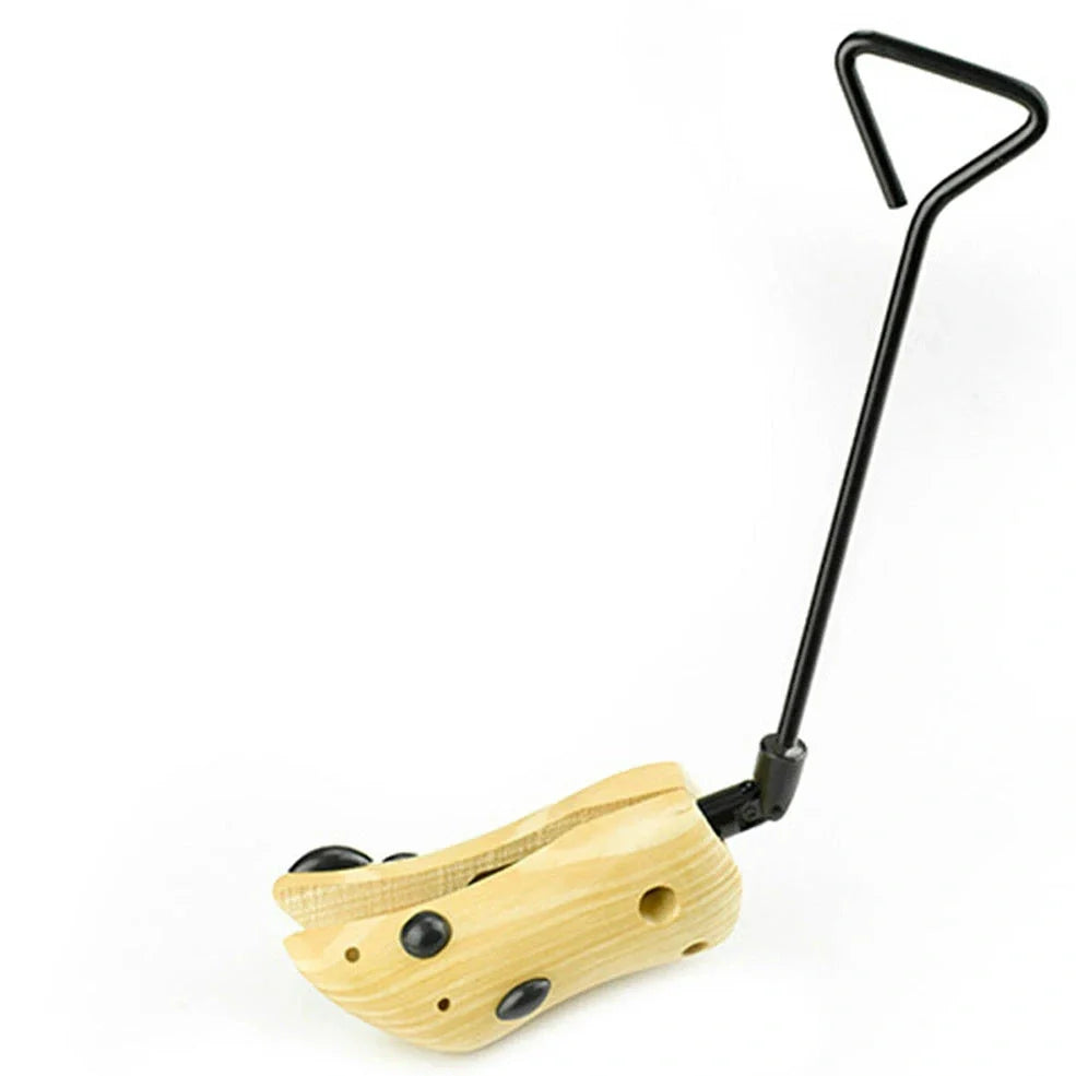 Wooden adjustable shoe expander stretching boots with measurement showing 50cm length