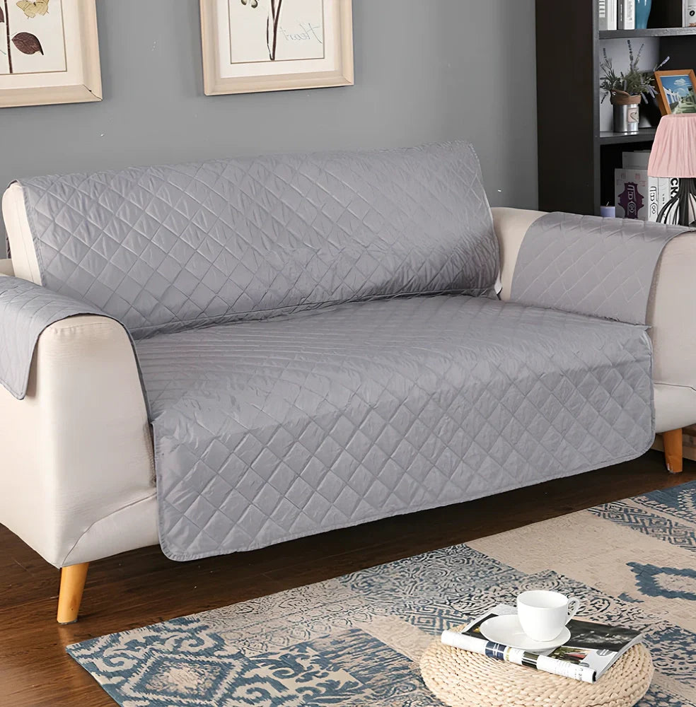 Lake blue pet waterproof compartment sofa cushion 190x228cm in polyester protecting against spills