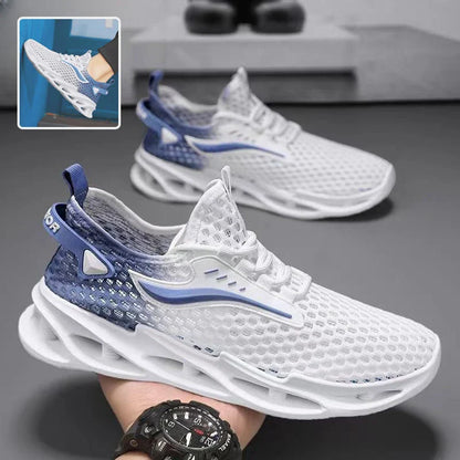 Breathable mesh sports shoes for men with a stylish lace-up design, offering comfort and versatility for everyday wear or light workouts.