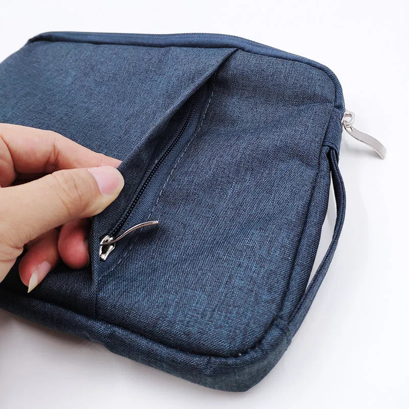 Canvas tablet case handbag in grey colour with thicken anti-fall protection for student Pro 12.9 devices