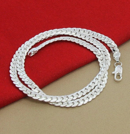 6MM Full Side Silver Plated Necklace with a shiny finish and durable copper base
