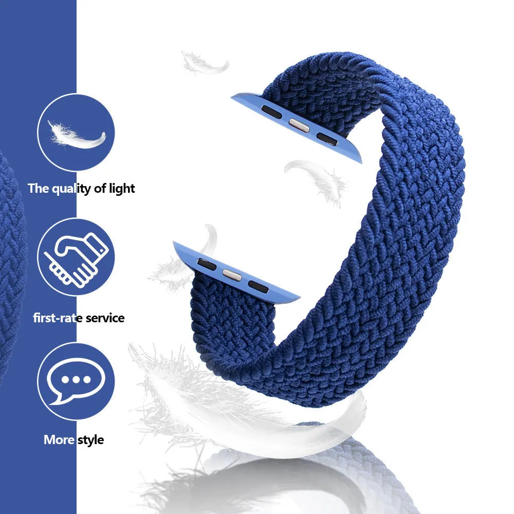 Recycled yarn Apple Watch replacement strap in multiple colours with plastic head attachment