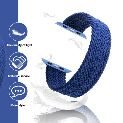 Recycled yarn Apple Watch replacement strap in multiple colours with plastic head attachment