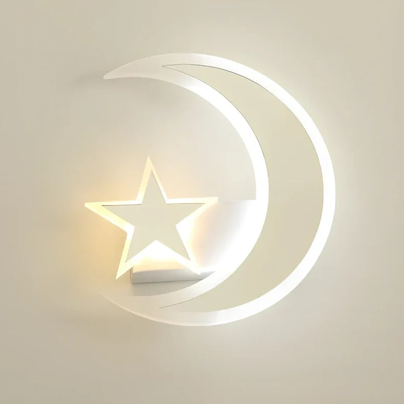 LED wall lamp with resin moon design measuring 25x22cm, hemp rope hanging, for ambient room lighting