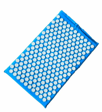 Lotus-shaped acupressure mat and pillow set in blue colour for massage therapy