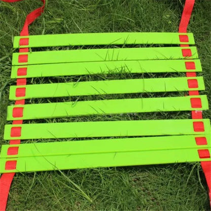Durable polypropylene jump ladder for agility training in red, blue, and black