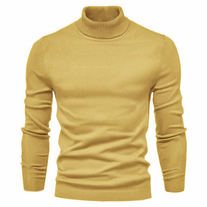 Men's slim fit turtleneck sweater in various colors for winter casual wear