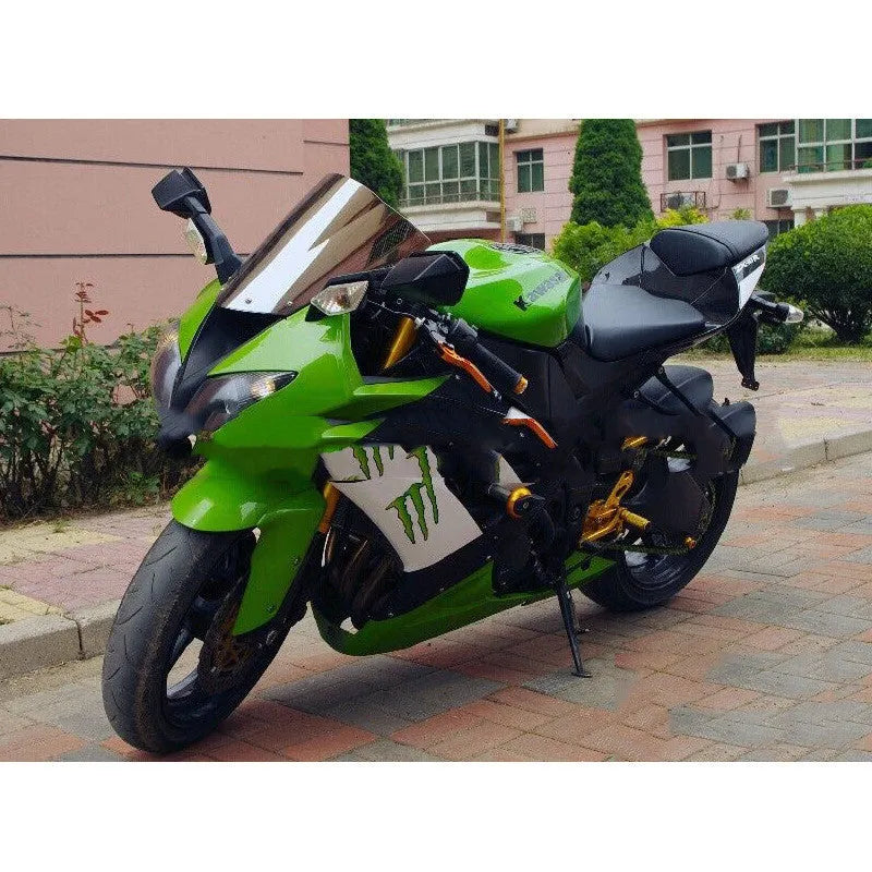 Motorcycle windscreen front windshield replacement for Kawasaki ZX-6R 636 2009-2016 and ZX-10R 2008-2010 years available in blue or brown tint to reduce wind buffeting