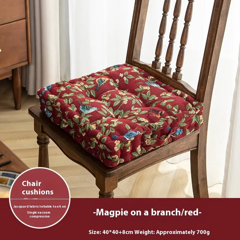 American-style dining chair back cushion with floral pattern, 40cm by 40cm by 8cm dimensions