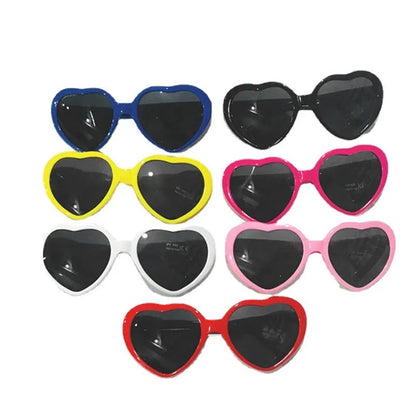 Heart effect diffraction glasses with AC resin lens and PC frame in polygon shape, adult general fit