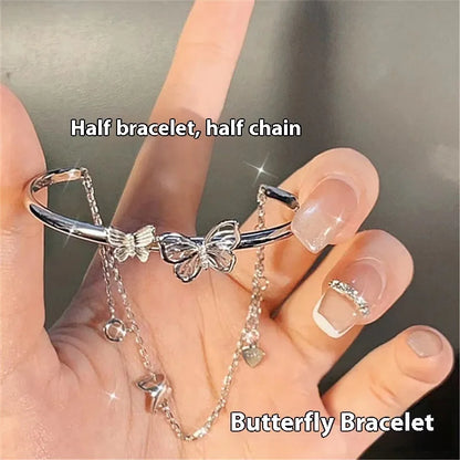Chinese style glass bead bracelet with bamboo joint design on wrist.