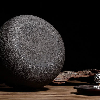 Handmade pig iron pot tea set in rock crab color, 1.3L capacity