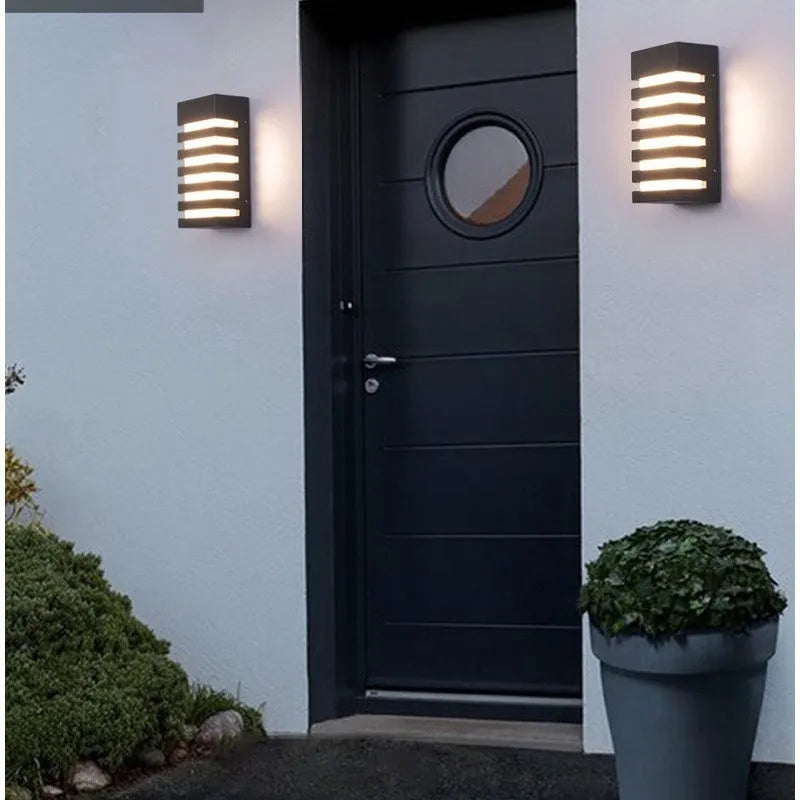 Modern aluminium outdoor wall lamp with minimalist design for garden patio lighting