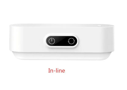 White magnetic mount USB rechargeable LED night light with motion sensor and touch control panel.