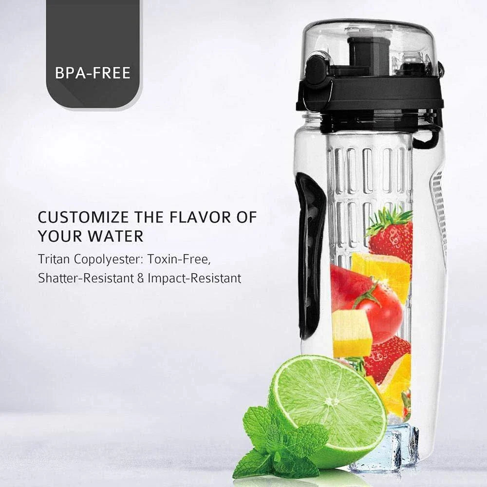 Premium 32oz BPA-Free Fruit Infuser Water Bottle with Ergonomic Design and Leak-Proof Features